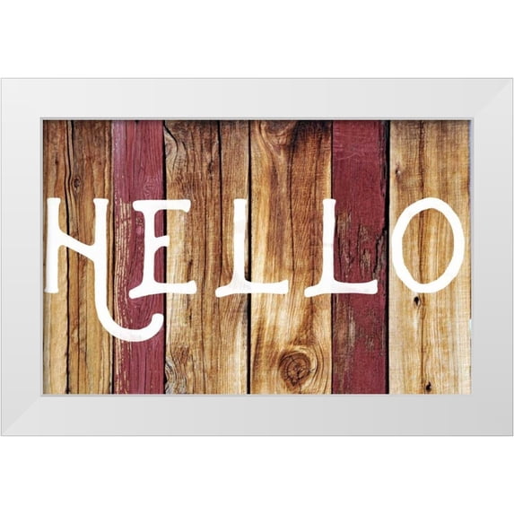 Matic,Jelena 18x13 White Modern Wood Framed Museum Art Print Titled - Hello