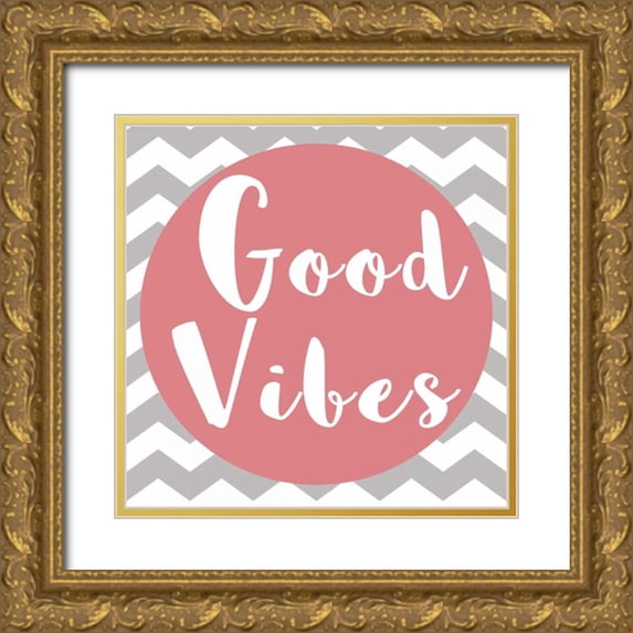 Matic,Jelena 20x20 Gold Ornate Wood Framed with Double Matting Museum Art Print Titled - Good Vibes
