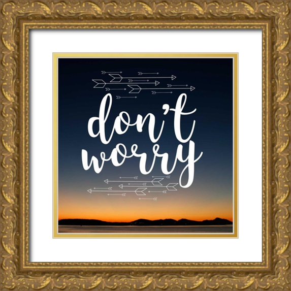 Matic,Jelena 26x26 Gold Ornate Wood Framed with Double Matting Museum Art Print Titled - Insta Dont Worry