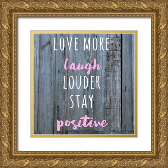 Matic,Jelena 26x26 Gold Ornate Wood Framed with Double Matting Museum Art Print Titled - Love More