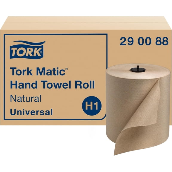 Matic Paper Hand Towel Roll Natural H1, Universal, 100% Recycled Fiber, 6 Rolls x 700 ft, 290088