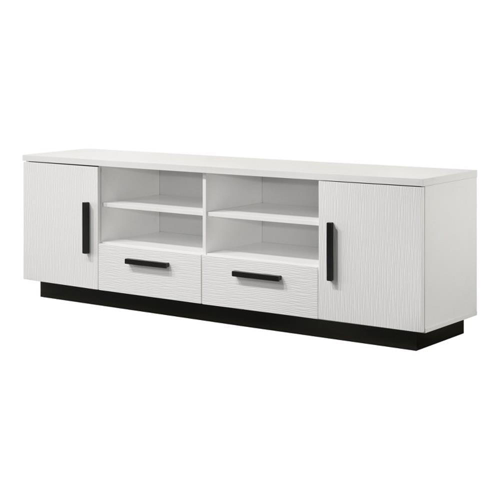 Matilda 70.5'' White and Black Engineered Wood TV Stand