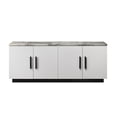 thumbnail image 1 of Matilda Cabinet Console Table: Elegant White Marble Top, Adjustable Storage, 1 of 2
