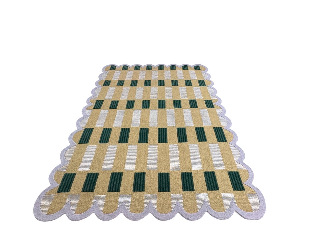 Matilda Goad Rug Matilda Goad Plaid Scallop Wool Area Rug, Hand-Tufted Carpet for Living ...