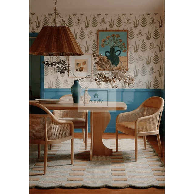 Matilda Goad hand tufted plaid carpet and Irregular Shape Woolen handmade Area Rug for Home Aesthetic Colorful Handwoven Indoor 9x12 10x14