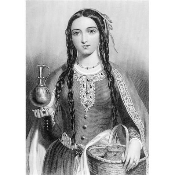 Matilda of Scotland Aka Edith, C.1079 & 80-1118 Queen of Henry I of England Engraved by W.H.Mote After J.W.Wright From The Book The Queens of England, Volume I by Sydney Wilmot Published Londo