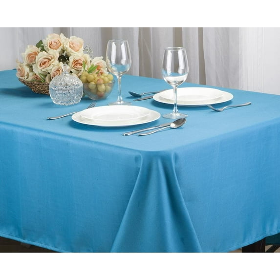 Matilda Turquoise Jacquard Fabric Tablecloth 60X84