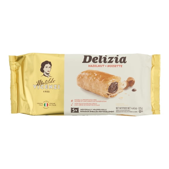 Matilde Vicenzi Delizia Hazelnut Cream Puff Pastry 4.41 oz Pack of 2