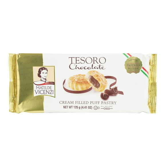 Matilde Vicenzi Tesoro Chocolate Cream Puff Pastry 4.41 oz Pack of 3