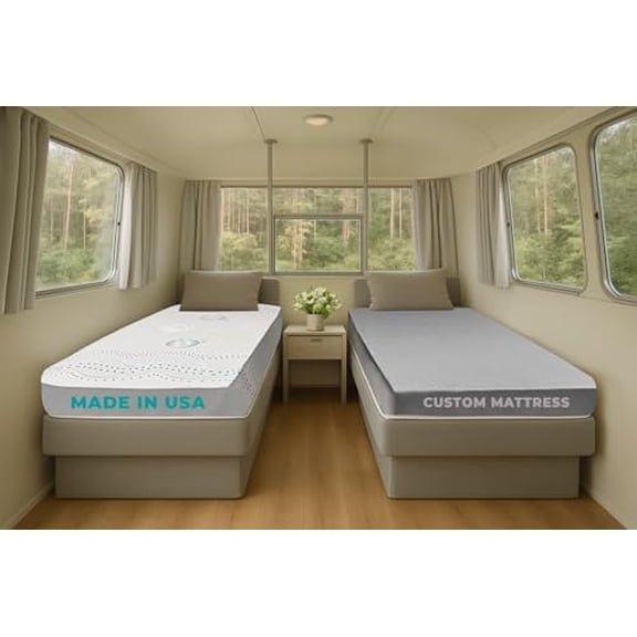 Matini Custom Mattress High Density Upholstery Foam Cushion and Foam Pad for Beds, Sofas, Benches, RVs, and DIY Projects  Multi-Purpose Padding with Water Resistant Removable Cover 