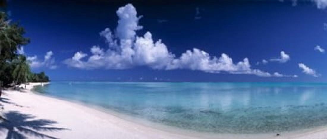 Matira Beach Bora Bora Polynesia Canvas Art - Panoramic Images (29 x 12)