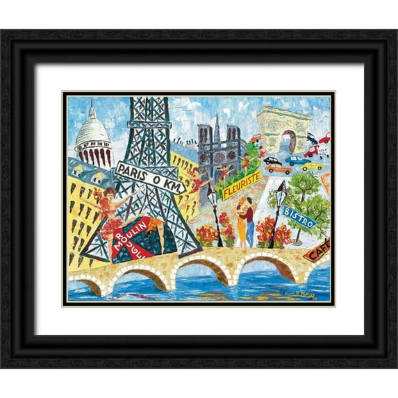 Matisse 14x12 Black Ornate Wood Framed with Double Matting Museum Art Print Titled - Paris I