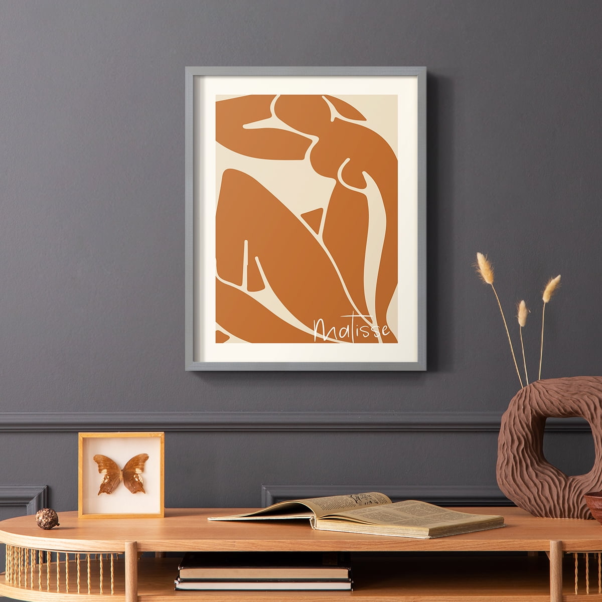 Matisse CCCII in Gray Solid Wood 8 x 10 Framed Print