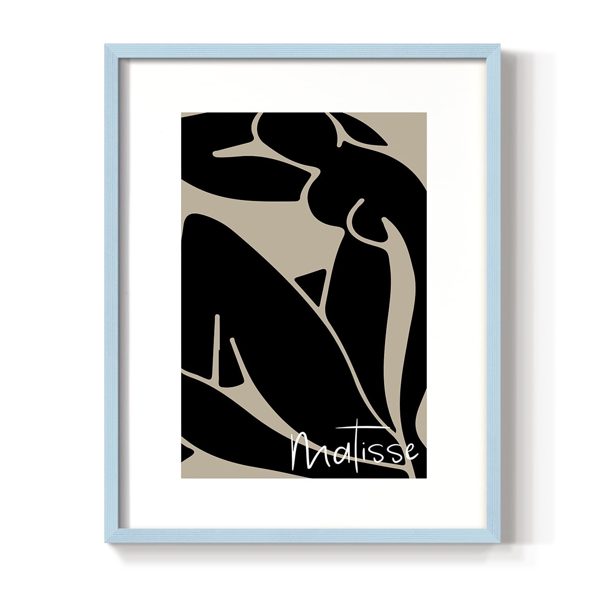 Matisse CCCIII in Blue Solid Wood 8 x 10 Framed Print