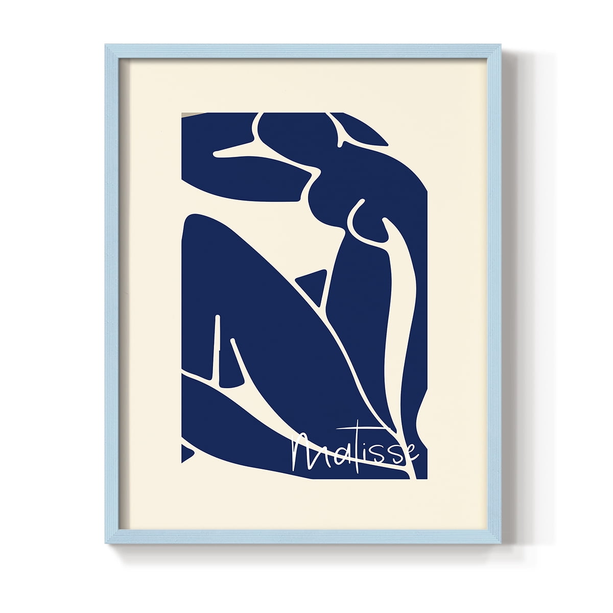 Matisse CCCIV - Blue Framed Wall Art Print, Solid Wood Frame, 8 x 10 Framed Print, Ready to Hang
