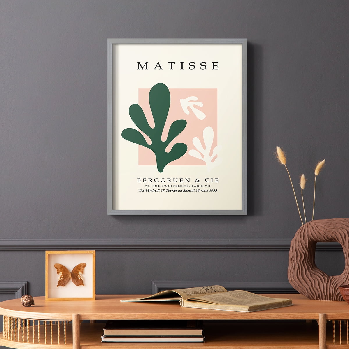 Matisse CCCLI in Gray Solid Wood 16 x 20 Framed Print