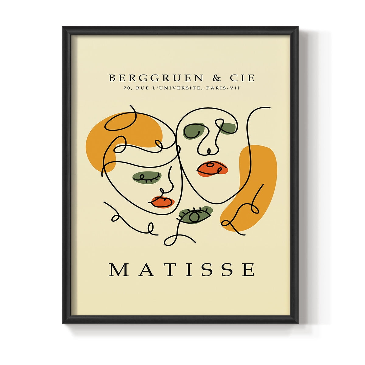 Matisse CCCLII in Black Solid Wood 16 x 20 Framed Print