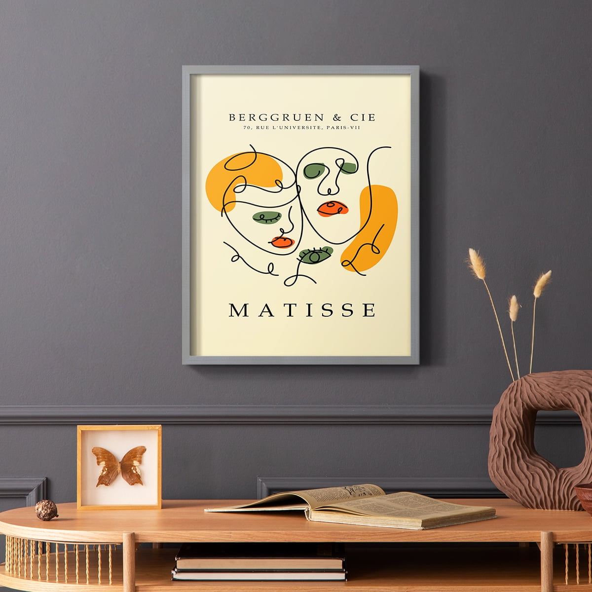 Matisse CCCLII in Gray Solid Wood 22 x 28 Framed Print