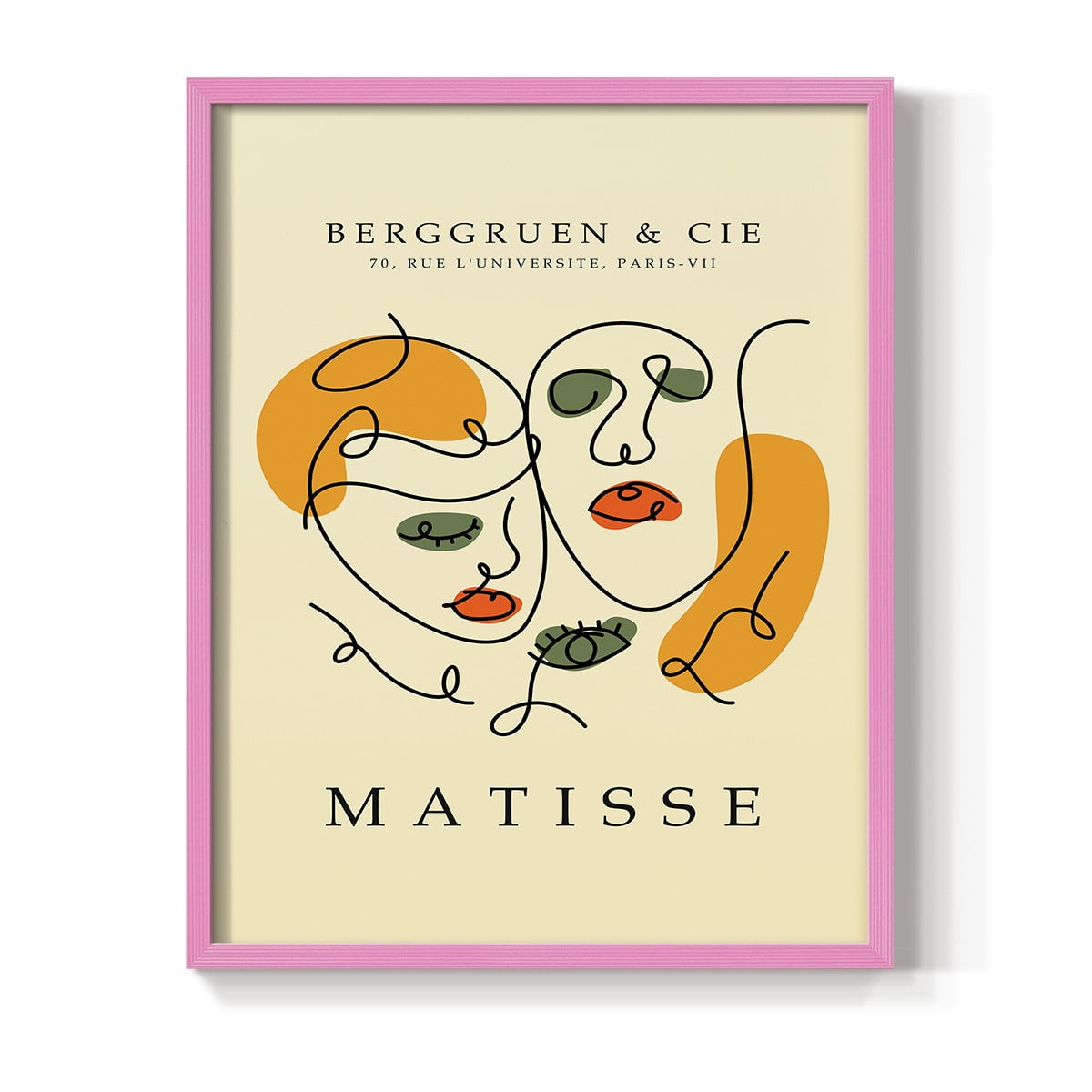 Matisse CCCLII in Pink Solid Wood 22 x 28 Framed Print