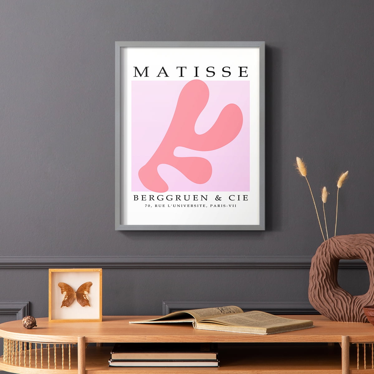 Matisse CCCLIII in Gray Solid Wood 16 x 20 Framed Print