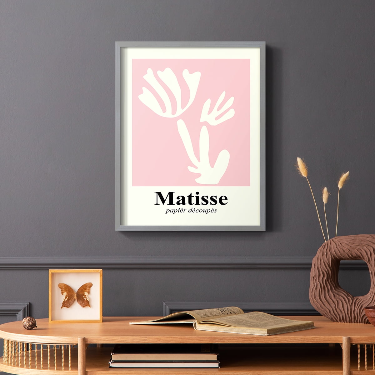 Matisse CCCLIV in Gray Solid Wood 16 x 20 Framed Print