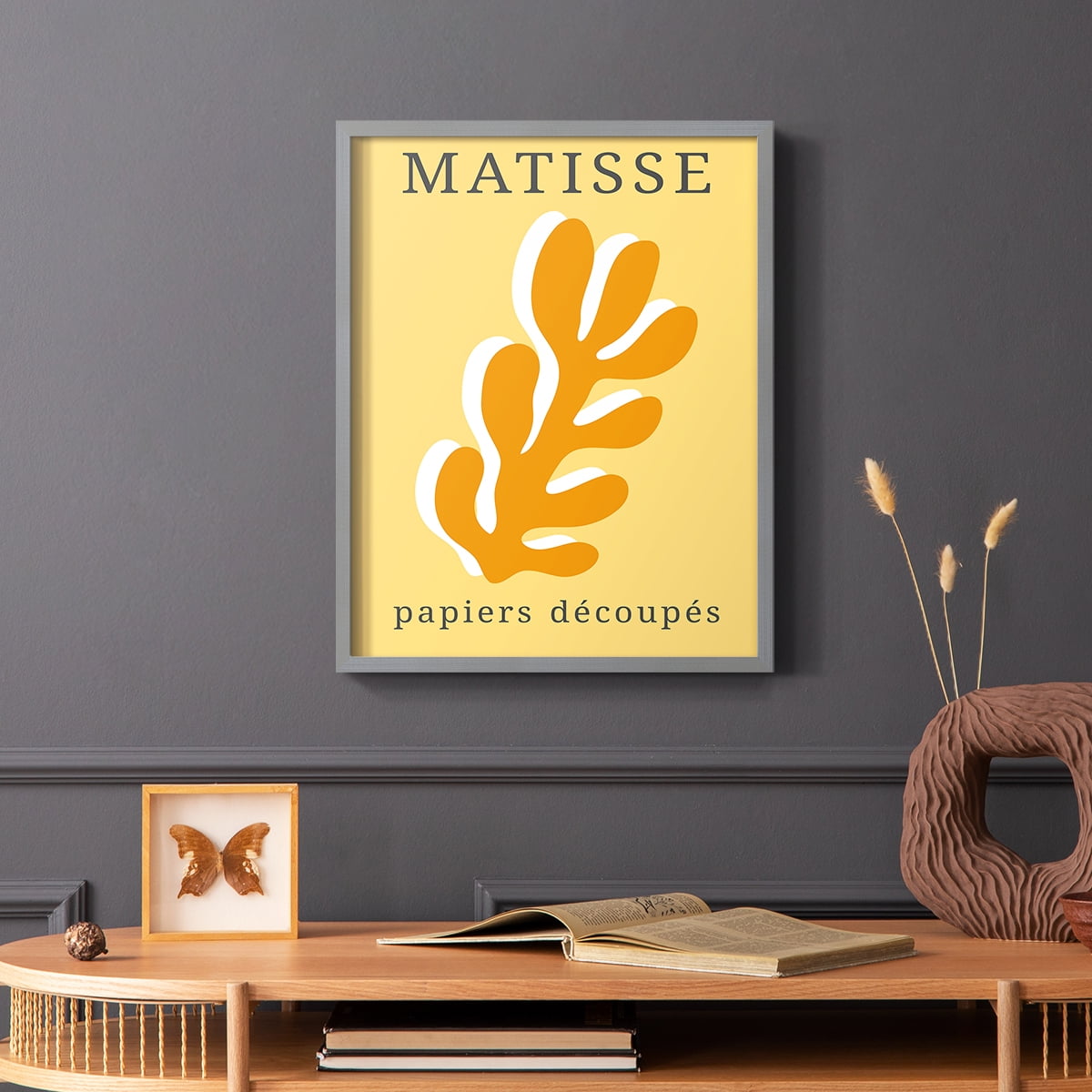 Matisse CCCLIX in Gray Solid Wood 22 x 28 Framed Print