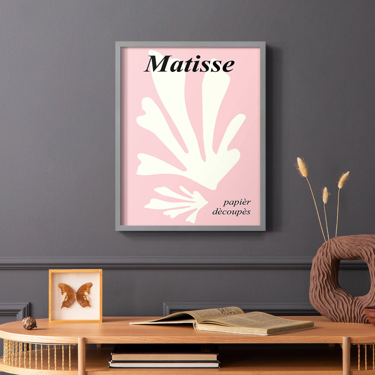 Matisse CCCLVI in Gray Solid Wood 11 x 14 Framed Print