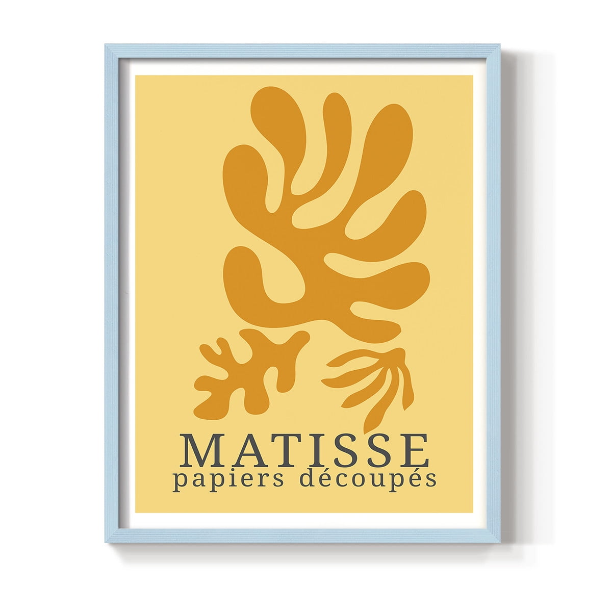 Matisse CCCLVIII in Blue Solid Wood 11 x 14 Framed Print