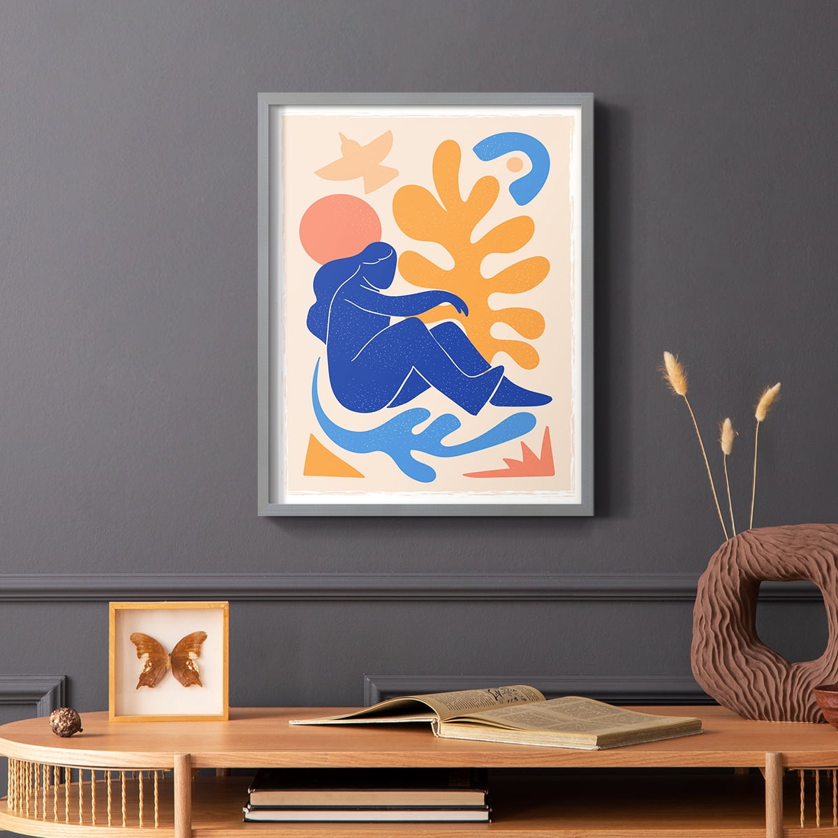 Matisse CCCLXII in Gray Solid Wood 11 x 14 Framed Print
