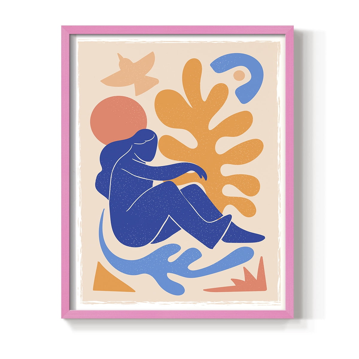 Matisse CCCLXII in Pink Solid Wood 11 x 14 Framed Print