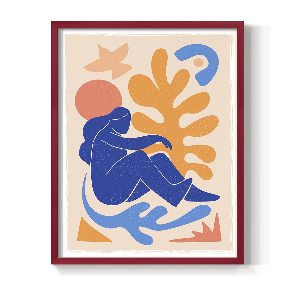 Matisse CCCLXII in Red Solid Wood 16 x 20 Framed Print