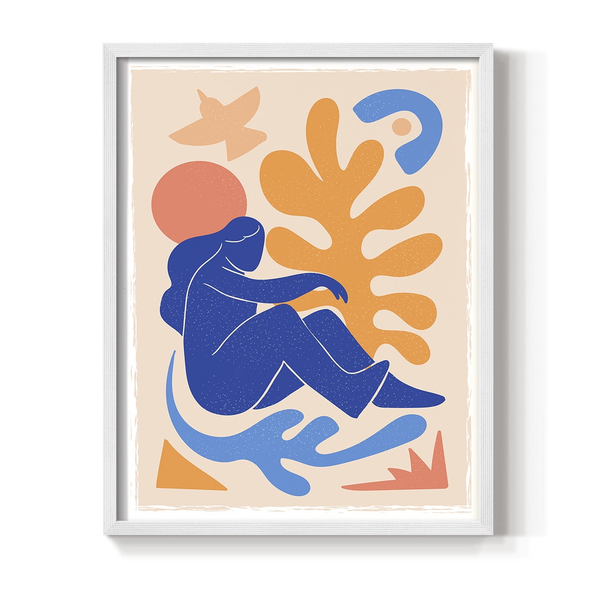 Matisse CCCLXII in White Solid Wood 16 x 20 Framed Print