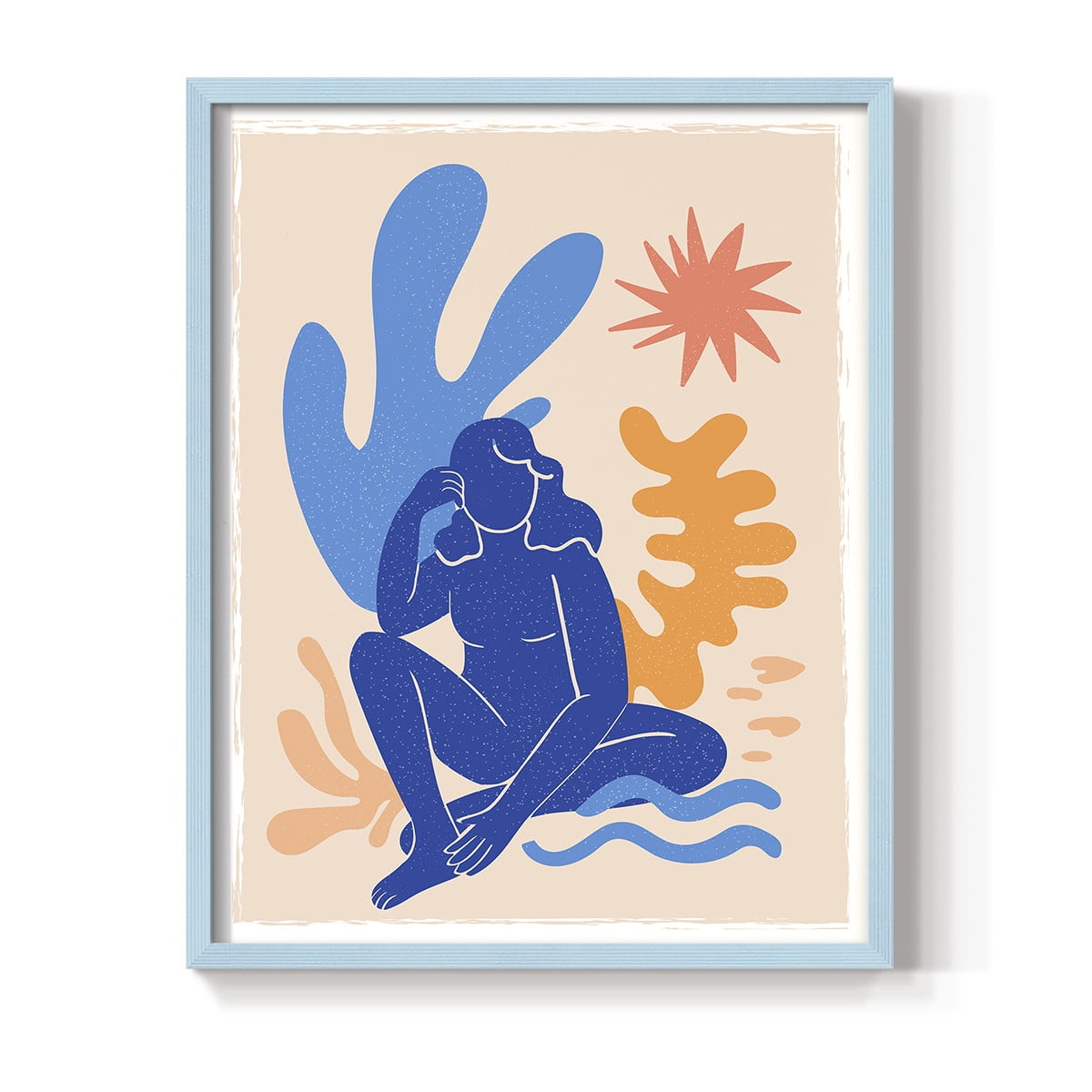 Matisse CCCLXIII in Blue Solid Wood 22 x 28 Framed Print