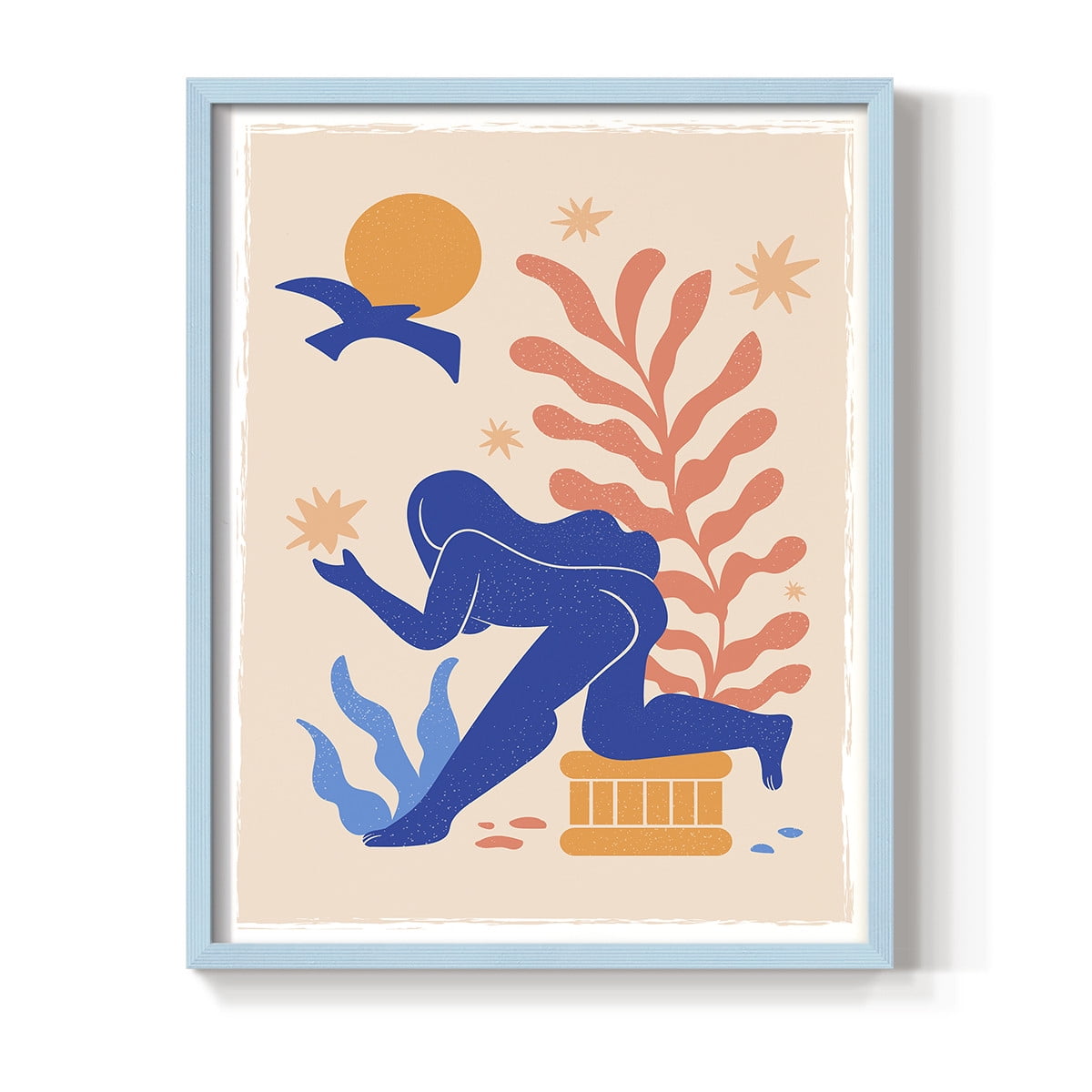 Matisse CCCLXV in Blue Solid Wood 16 x 20 Framed Print