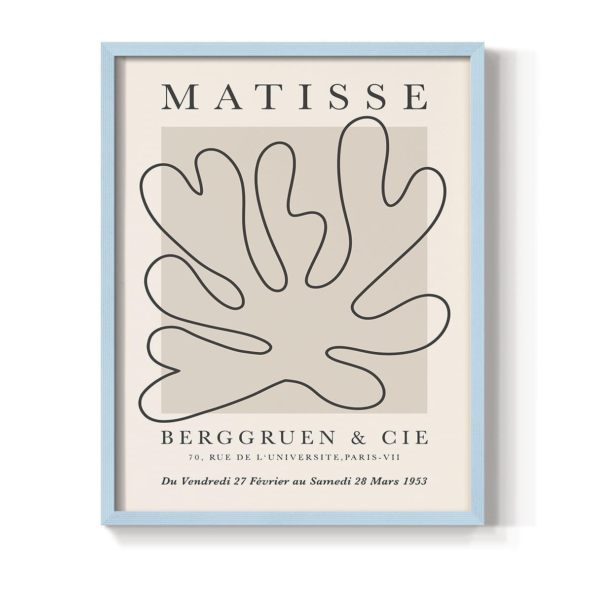 Matisse CCCLXVIII in Blue Solid Wood 22 x 28 Framed Print