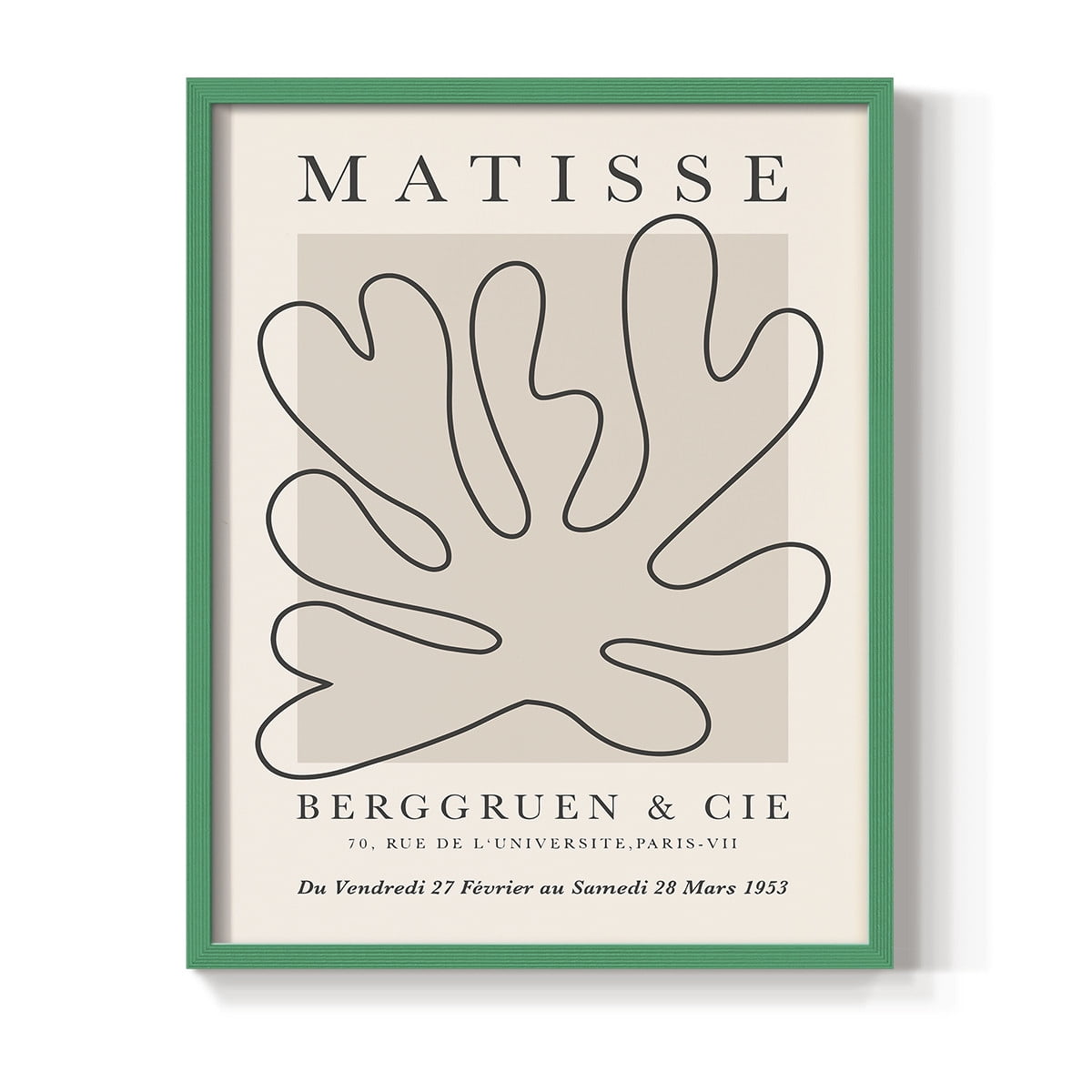 Matisse CCCLXVIII in Green Solid Wood 16 x 20 Framed Print