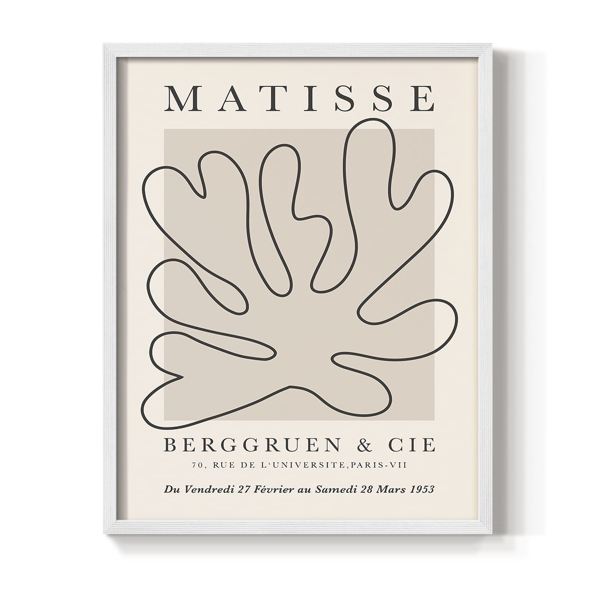 Matisse CCCLXVIII in White Solid Wood 16 x 20 Framed Print