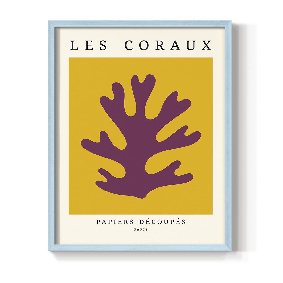 Matisse CCCLXX in Blue Solid Wood 22 x 28 Framed Print