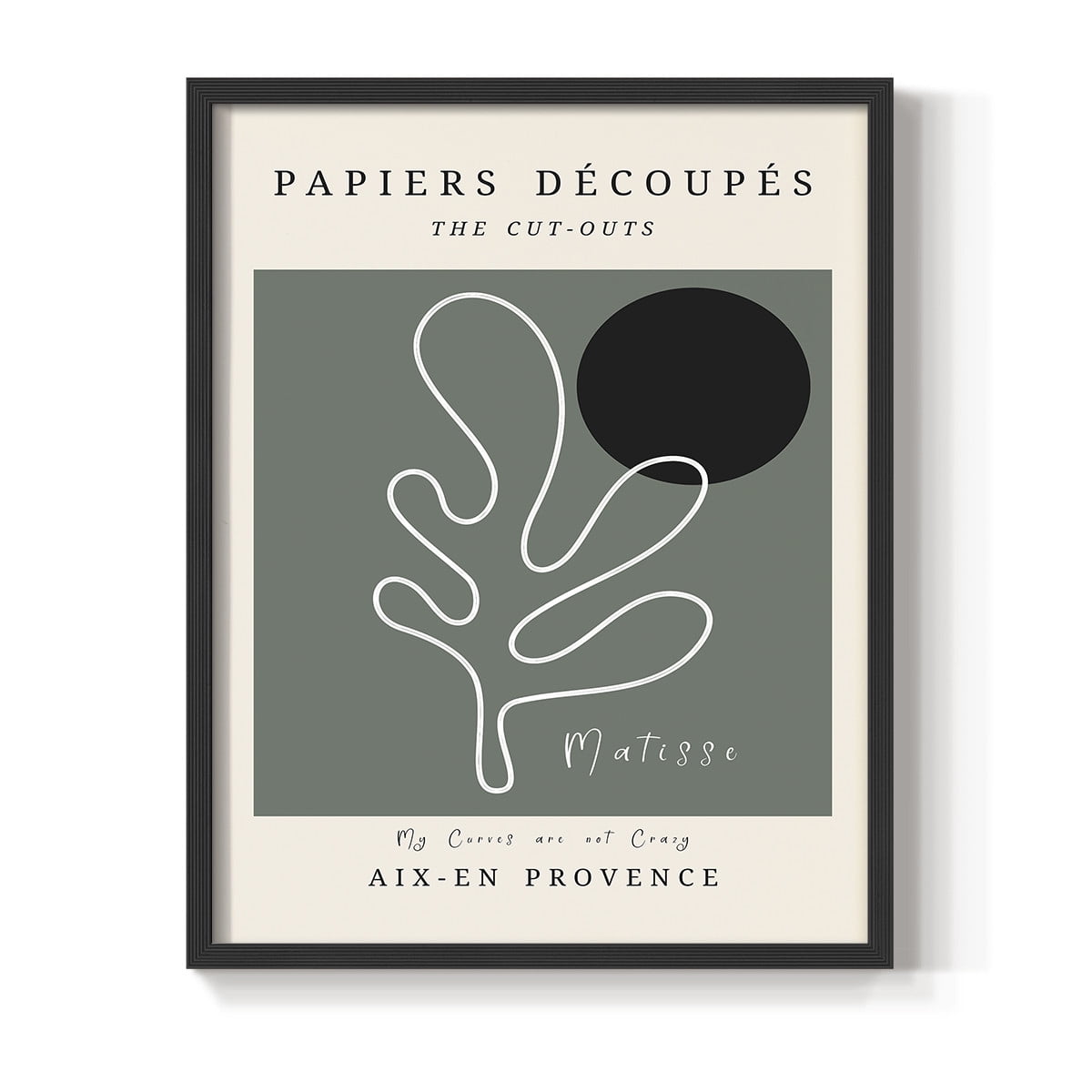 Matisse CCCLXXI in Black Solid Wood 11 x 14 Framed Print