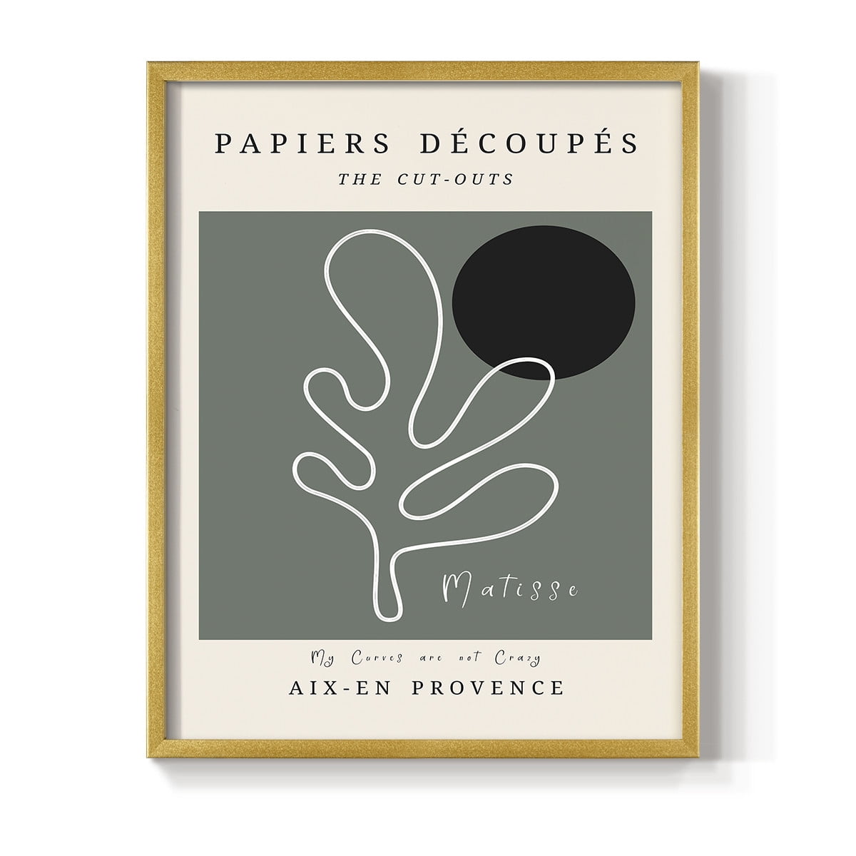 Matisse CCCLXXI in Gold Solid Wood 8 x 10 Framed Print