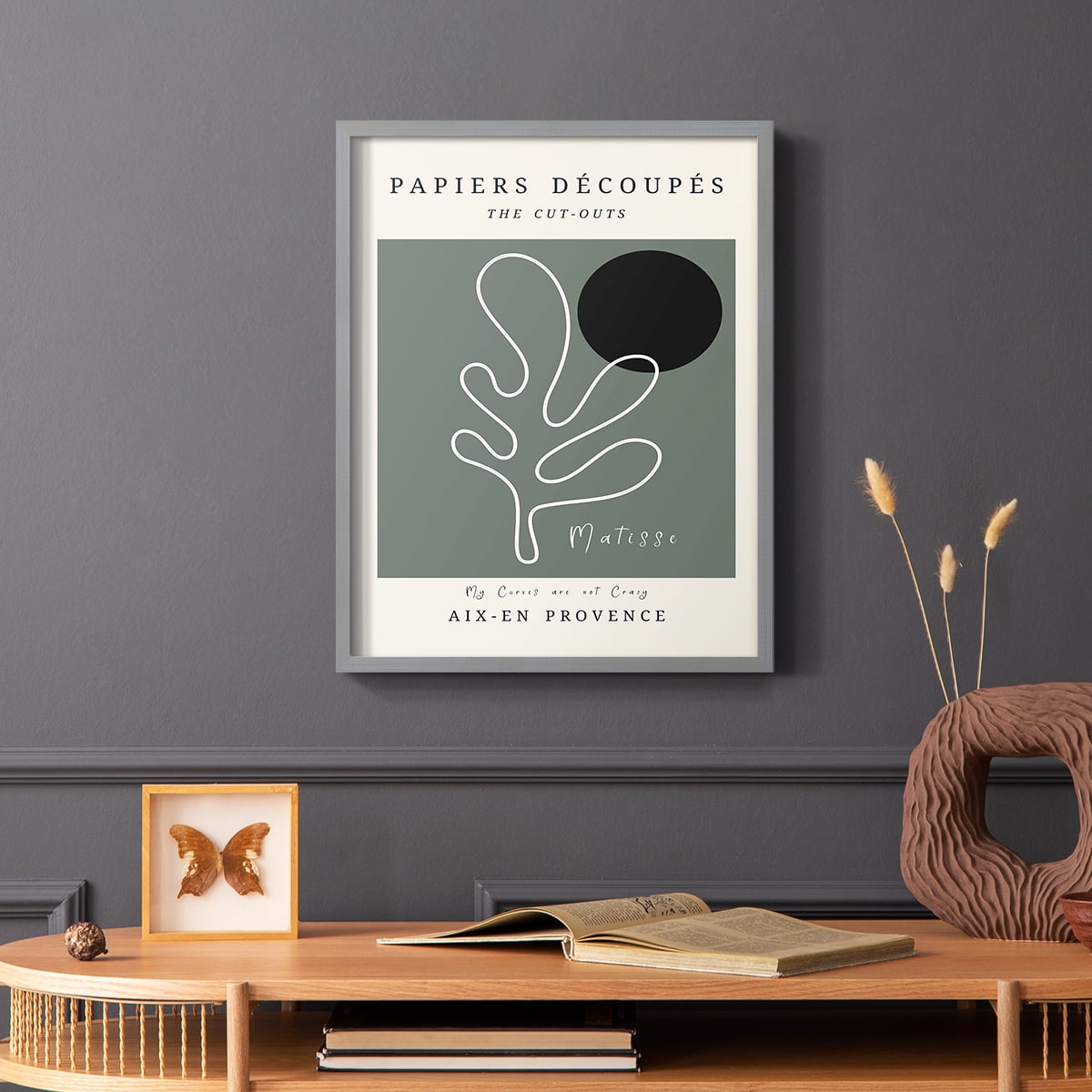 Matisse CCCLXXI in Gray Solid Wood 8 x 10 Framed Print