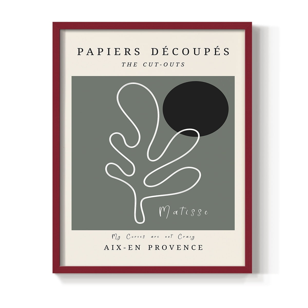 Matisse CCCLXXI in Red Solid Wood 16 x 20 Framed Print