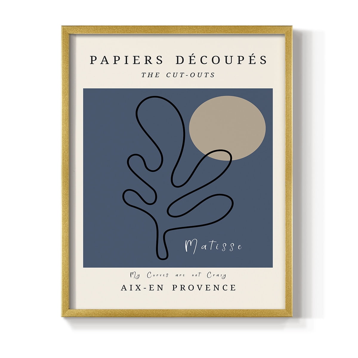 Matisse CCCLXXII in Gold Solid Wood 22 x 28 Framed Print