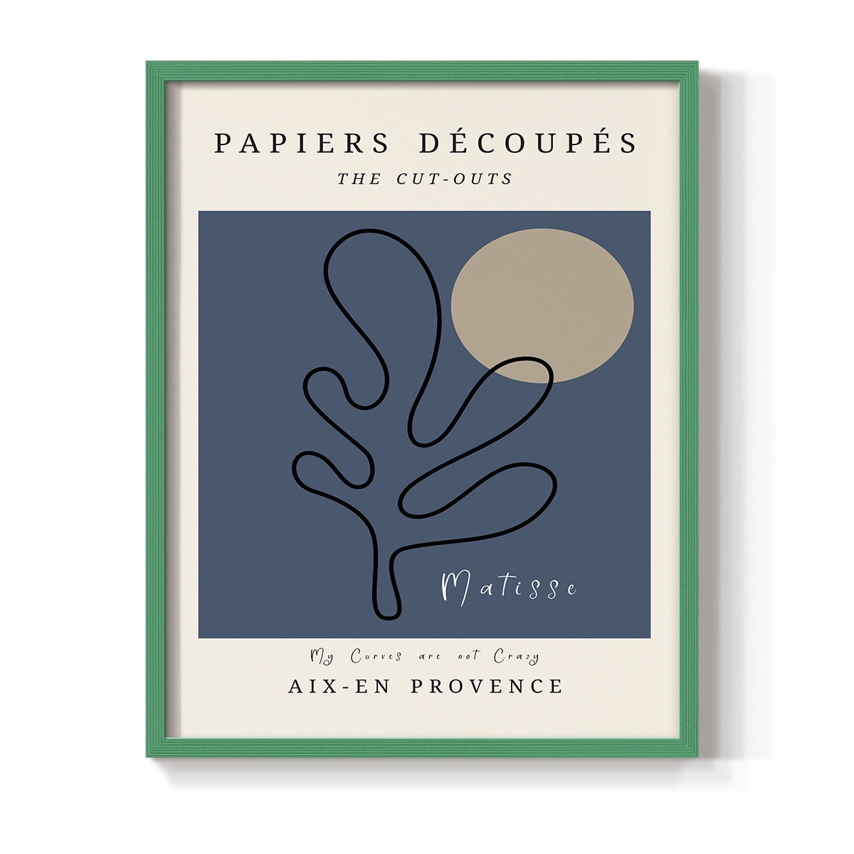 Matisse CCCLXXII in Green Solid Wood 8 x 10 Framed Print