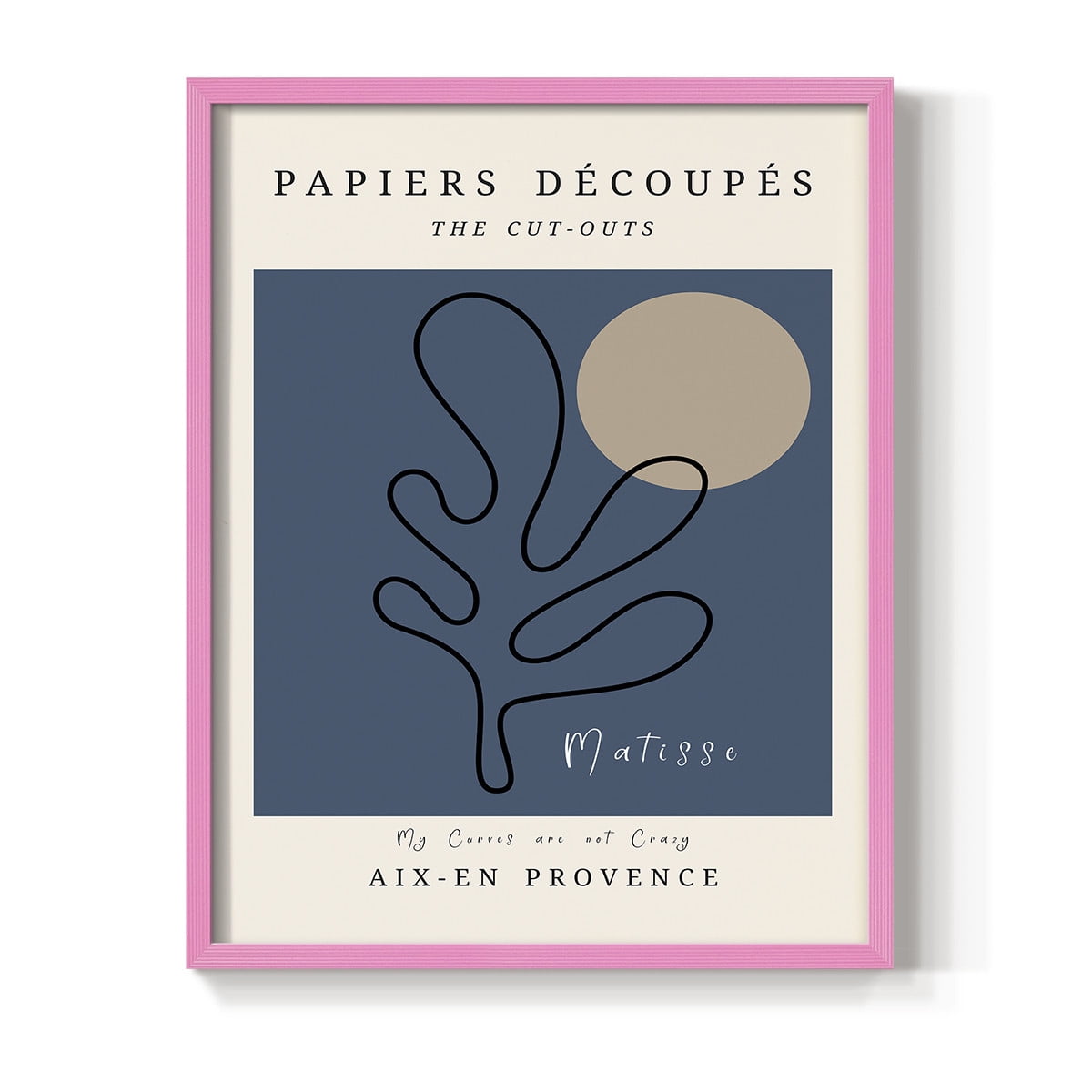 Matisse CCCLXXII in Pink Solid Wood 11 x 14 Framed Print