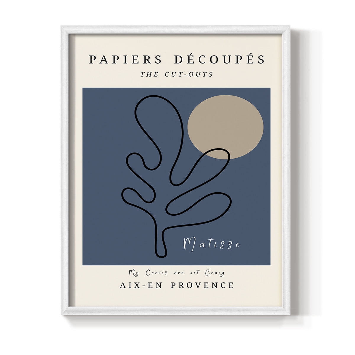 Matisse CCCLXXII in White Solid Wood 11 x 14 Framed Print