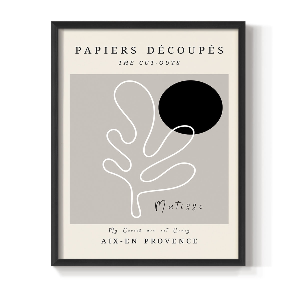 Matisse CCCLXXIII in Black Solid Wood 22 x 28 Framed Print