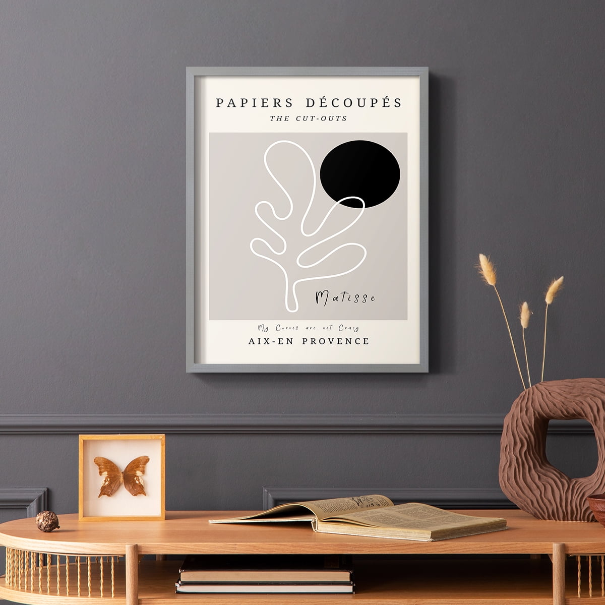 Matisse CCCLXXIII in Gray Solid Wood 16 x 20 Framed Print