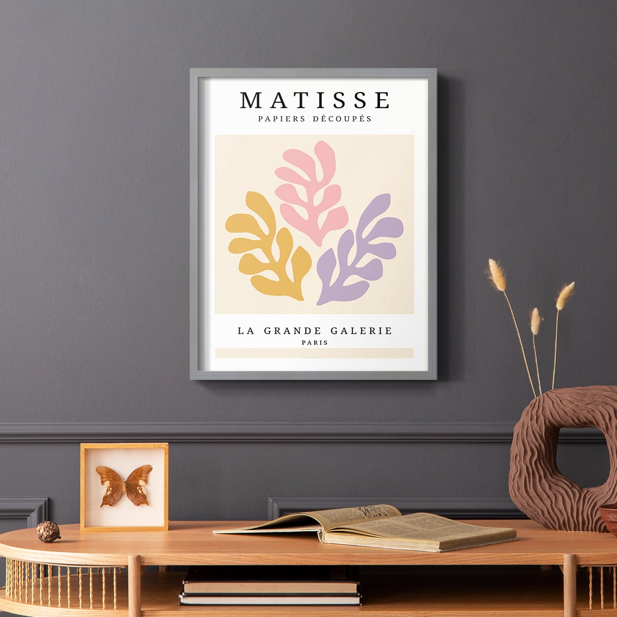 Matisse CCCLXXV in Gray Solid Wood 22 x 28 Framed Print