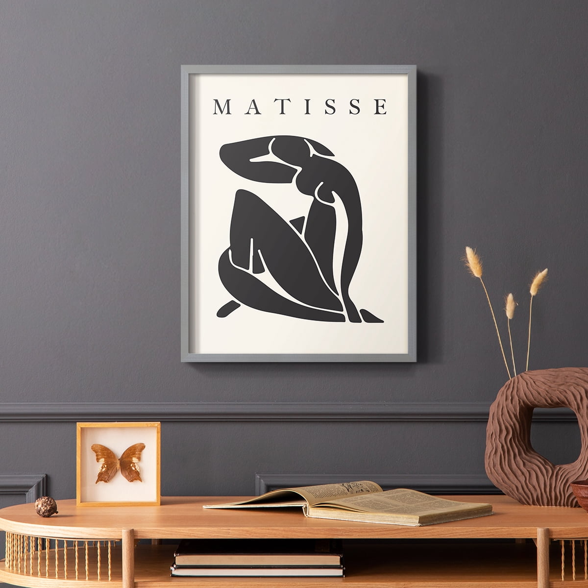 Matisse CCCLXXVI in Gray Solid Wood 22 x 28 Framed Print